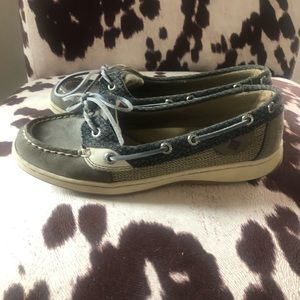 Sperry Angelfish leather/fabric boat shoe